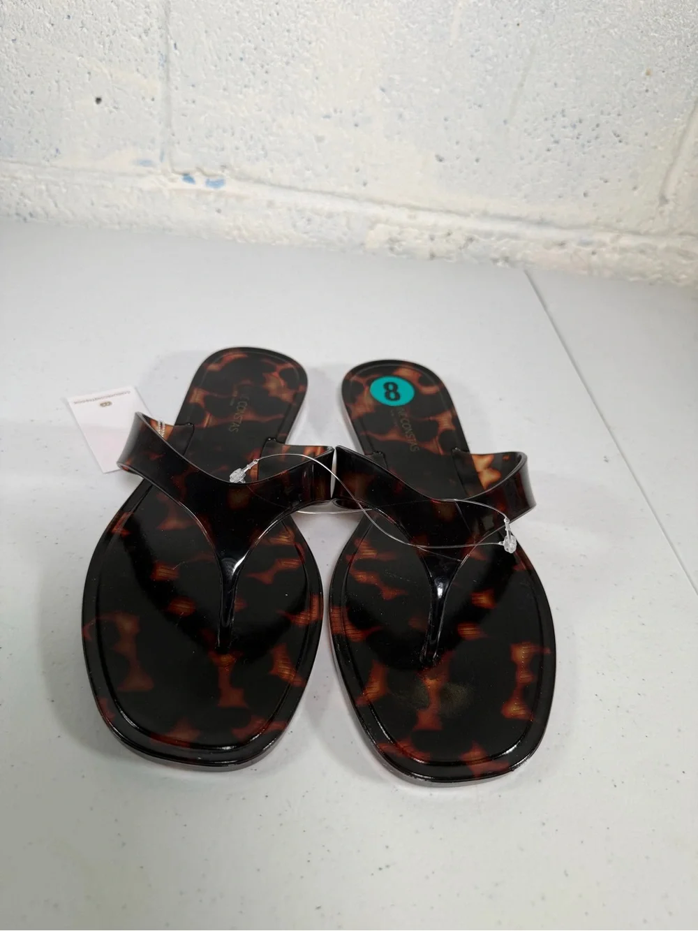 Caroline Constas New York Tortoise Jelly Flip Flop Sandals